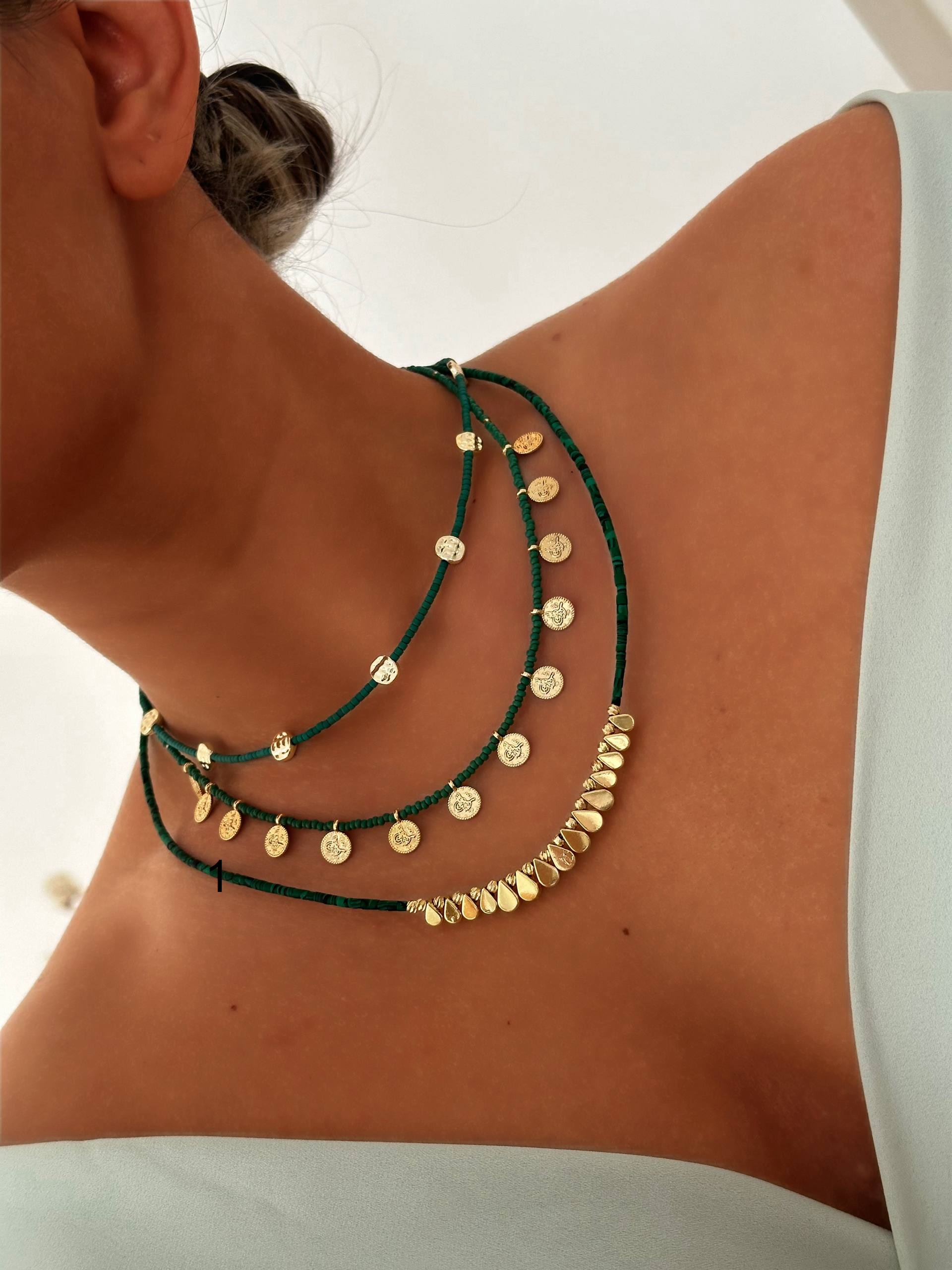 گردنبند زنانه وسط منجوق برند jewelry