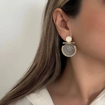 گوشواره زنانه سکه میخی برند فشن
