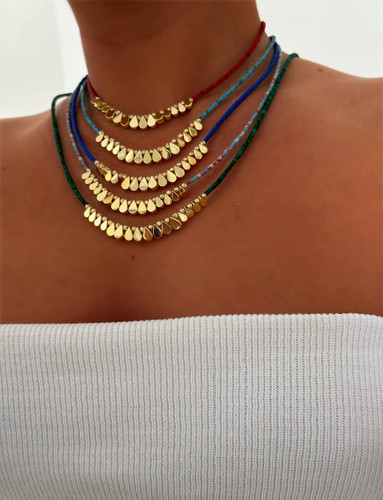 گردنبند زنانه وسط منجوق برند jewelry